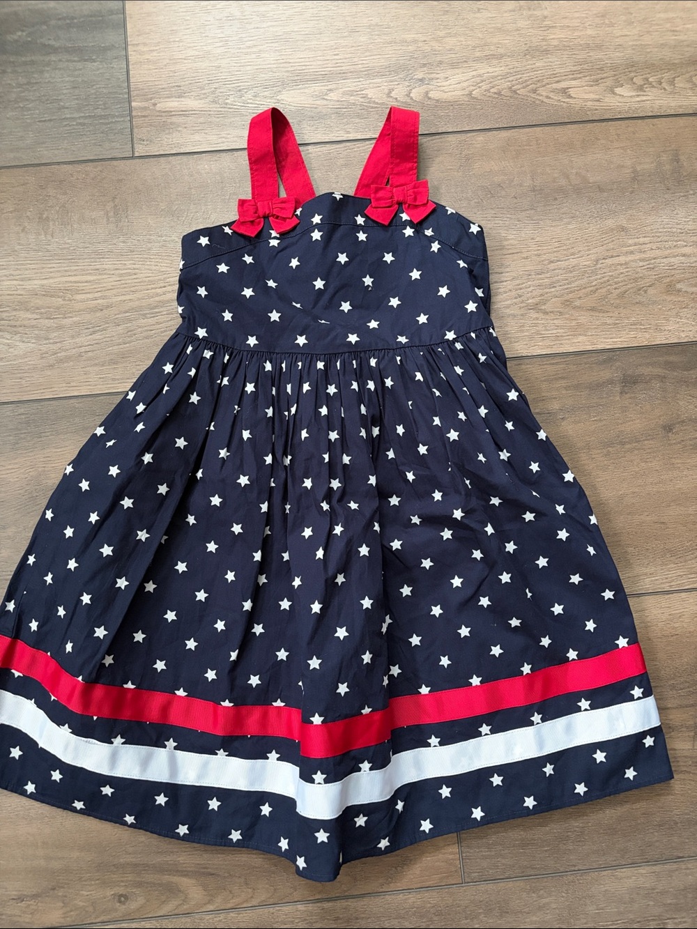 Gymboree Navy Starprint Sundress with Red Straps and White Accents